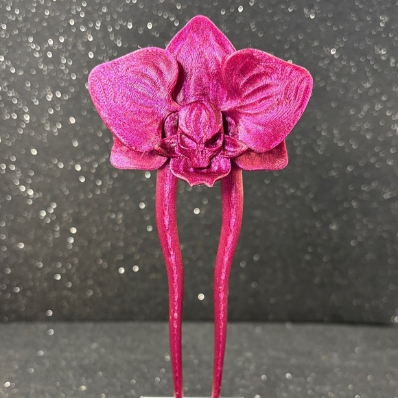 Handmade Accessories - Skull Orchid Hair Fork – Gothic Floral 3D Printed Hair Accessory 🌸💀